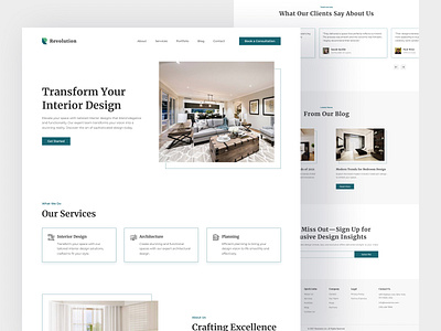 Revolution - Interior Design Landing Page design figma interior design landing page product design space ui ui design uiux user experience user interface ux web design website website design