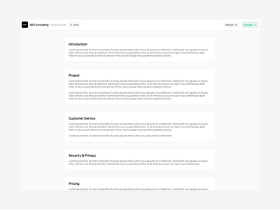 Propa - Generated proposal client design figma invoicing light mode product design proposal saas ui ux