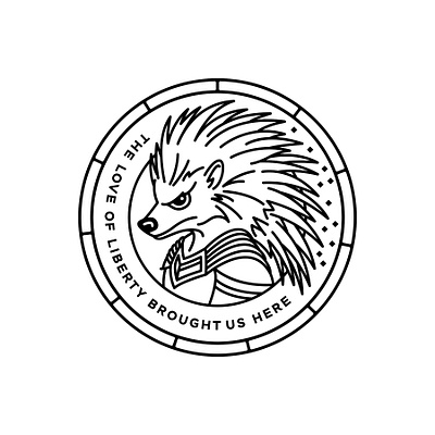 Porcupine Warrior ghana logo monoline porcupine warrior