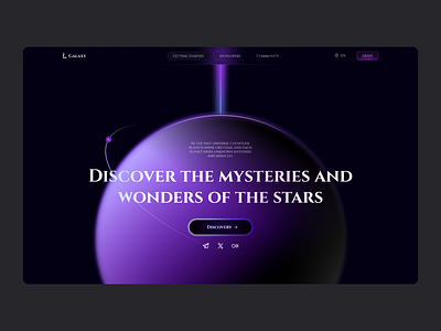 Galaxy - Landingpage crypto design finance galaxy graphic design landing page planet product design token ui ux web design web3