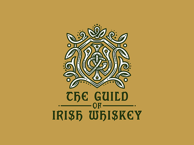 The guild of Irish Whiskey celts coat of arms logo logotype monogram