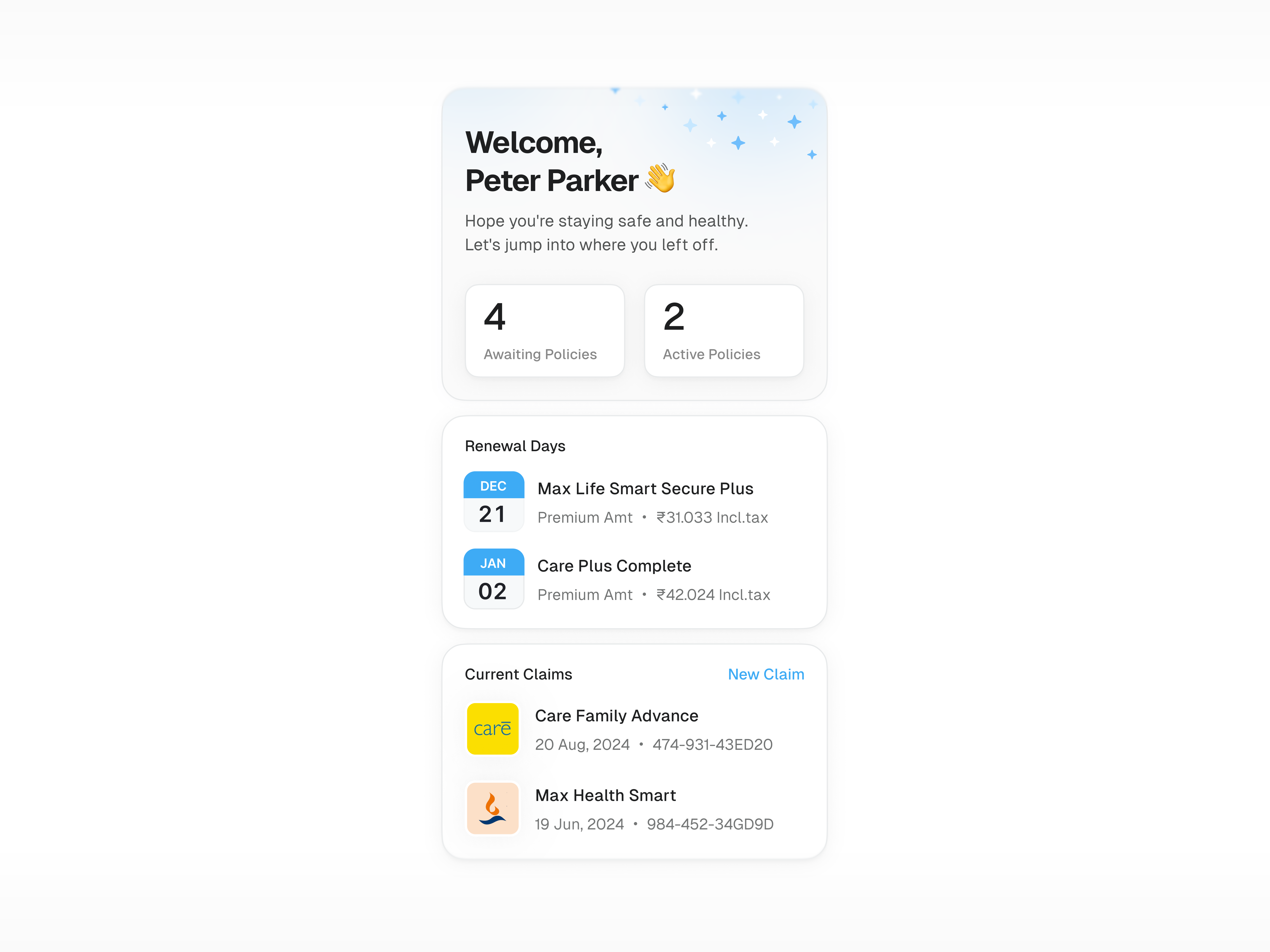 Example of Dashboard Or Web App Design
