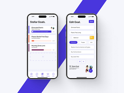 Goal / habit tracker mobile app app design cool app cool mobile app design goal goals goals tracker goals tracker mobile app graphic design habit habit tracker habit tracker mobile app design minimalist app mobile app mobile app design simple app tracker ui ui ux ux