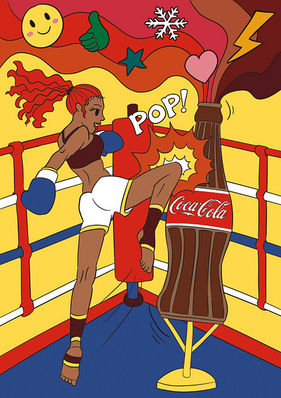 doDRESS X Coca-Cola Collaboration Project artwork boxer boxing brand branding character cocacola coke cola collaboration drawing graphic design illustration korean