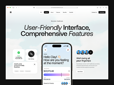 Moondoc - Healthcare Website (Hero) care design doctor health healthcare healthcare website healthy homepage landing page medicine startup ui web web design website website design