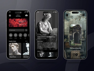 ArtSight - Art Statue App app art clean design mobile ui ui design ui kit uiux