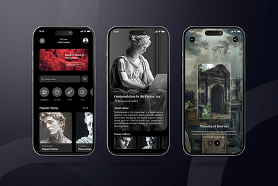 ArtSight - Art Statue App app art clean design mobile ui ui design ui kit uiux