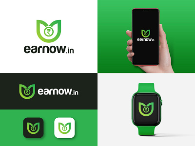 Earn money logo design project brand identity design branding cash earning earning app finance grow loan logo logo design mobile app money money logo payment platform reward logo visual identity