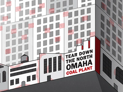 Tear Down The North Omaha Coal Plant Campaign Illustration branding campaign graphic design illustration