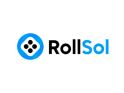 RollSol branding casino clean crypto design dice geometric graphic design logo roll solana vector