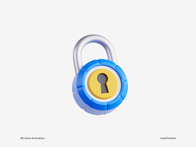 3D Lock Animation 3d animation blender graphic design icon illustration lock logo motion graphics safety unlock