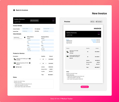 Daily UI Challenge #046 - Invoice billing daily ui daily ui 46 daily ui challenge invoice invoice generator invoicing invoicing system online invoice