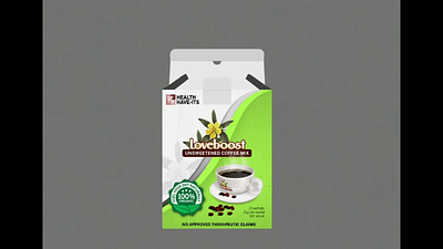 Loveboost Unsweetened Coffee Mix Box branding logo packaging design