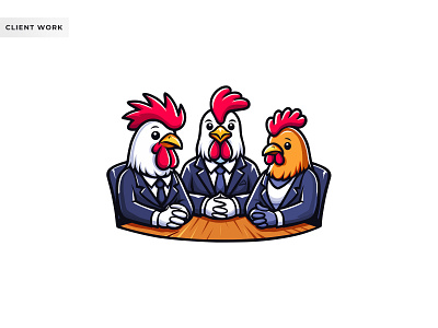 Chicken Business Illustration app branding business cartoon chicken client design food funny graphic design hen illustration logo modern software ui vector