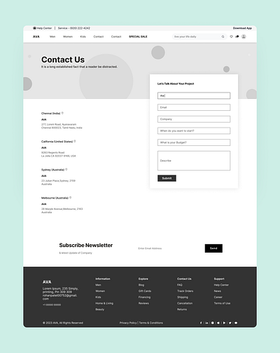 Contact Us Page Wireframe contactus desktop ui ux web website wireframe