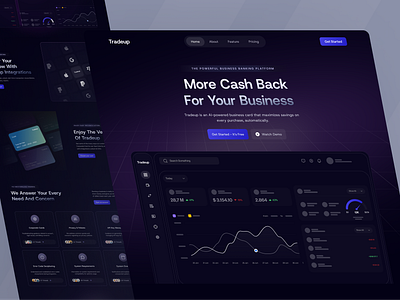 Tradeup Finance Website 2024 3d animation branding creativeportfolio design designoftheday dribbble graphic design homepage homepage design landing page mobiledesign motion graphics portfoliodesign startup startupdesign turjadesign ui webdesign website