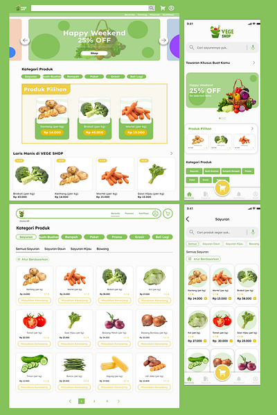 VEGESHOP: An E-Commerce Platform for Vegetables and Fruits e commerce food fruits mobile ui vegetables web