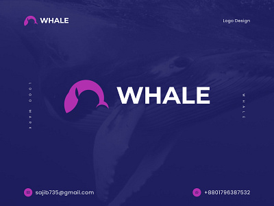 Whale | Crypto, Defi, Token Web3 logo Design crypto crypto logo defi defi logo logo design modern logo tech logo token web3 whale whale logo