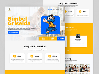 Bimbel Griselda - Your Path to Academic Success app belajar bimbingan branding design graphic design landing page les sekolah ui ui ux