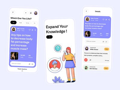 Quora app application ask app clean design community knowledge mobile app mobile design modern app online learning polling app question and answer question app social app social media survey app ui ui design ui web ux vote app