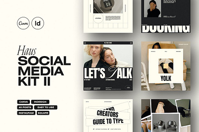 HAUS Social Media Kit Pt II brand designer canva canva instagram canva social media canva social media pack collective fashion feminine freyja haus indesign instagram carousel instagram template instagran post intentional social media mockups social media pack social media template studio standard styled