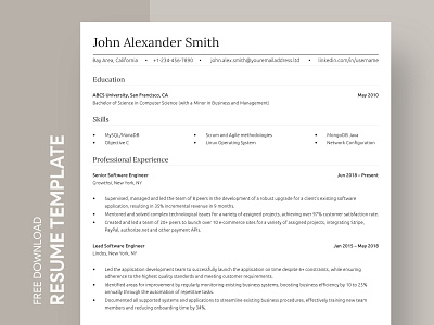 Senior Software Engineer Resume Free Google Docs Template basic resume cv cv template docs engineer resume free google docs templates free template free template google docs google google docs professional resume resume design resume template senior software engineer resume simple resume software engineer resume swe resume template