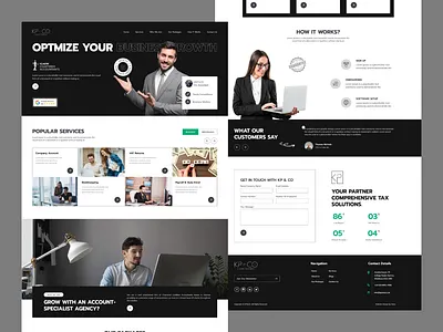 KP & CO Accountant CA Website branding graphic design ui