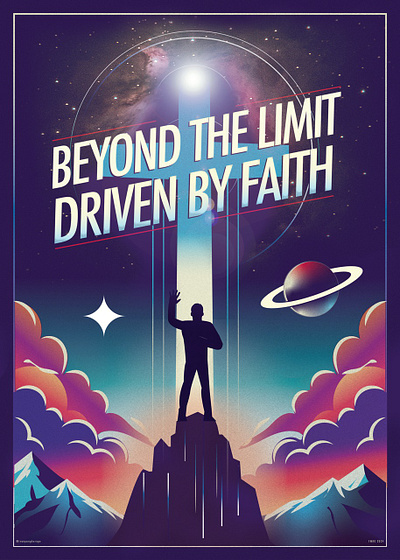 Poster Design: Beyond The Limit Driven By Faith (Champion) christian graphic design illustration poster design