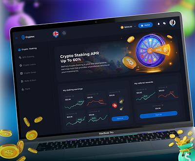 Crypto Gambling Dashboard bet app crypto dashboard crypto staking dashboard dashboard design gambling gambling site game game design gaming gaming dashboard gaming design original games roulette web 3 game web3