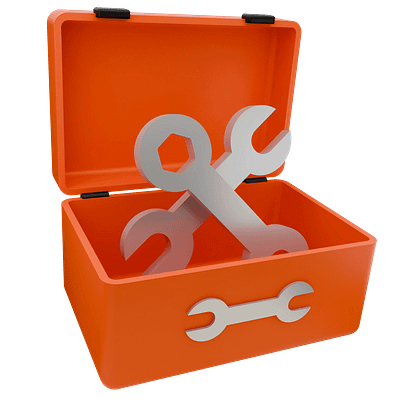 3D Orange Toolbox 3d graphic design illustration toolbox ui