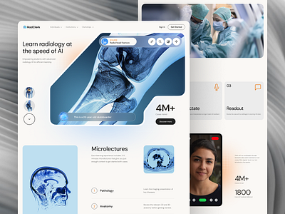 Radiology learning with AI - Radclerk 3d ai animation design design thinking illustration interactivelabs learning medical motion graphics radclerk radiology study ui ui design user interface ux design web design web development website