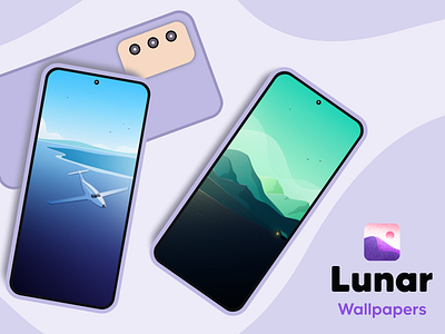 Lunar Wallpapers android android app app branding design developer dribbble graphic art graphic design illustration landscape texture ui wall