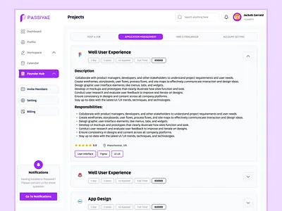 Passivae Project Dashboard #1 dashboard project dashboard ui design day one dashboard project dashbaord project dashboard ui design ui ux ui ux dashboard