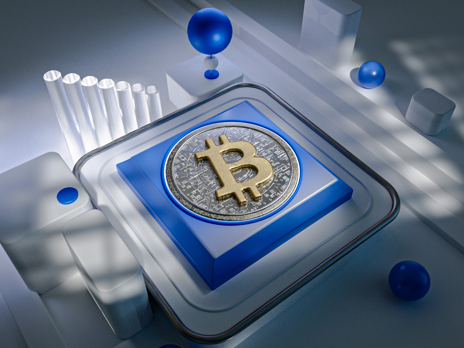 Bitcoin 3D scene 3d bitcoin branding cinema4d crypto cryptocurrency design fintech forex graphic design minimalism redshift