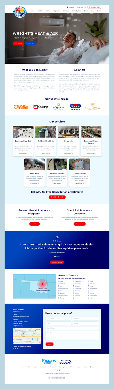 Wright's Heat & Air // Web Design air conditioner aircon electrical heating heating system hvac kitchen refrigeration service service company web design