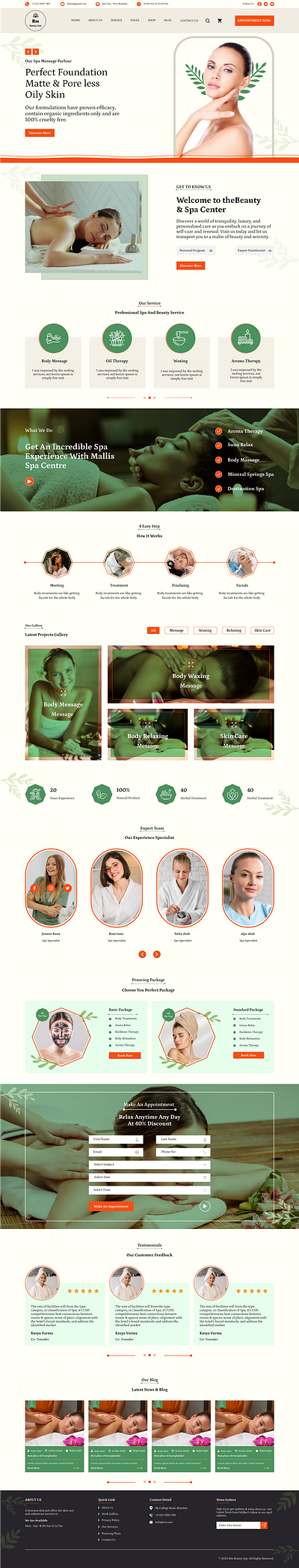 Spa Webpage creativedesigner spawebpage ui ux webdeesigner website