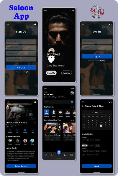 Saloon App uiux design