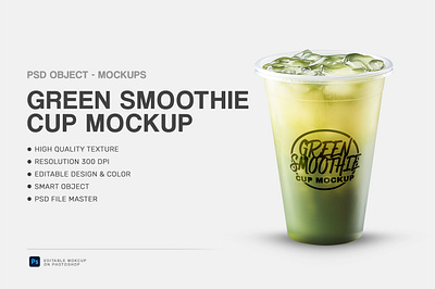 Green Smoothie Cup Mockup caffeine