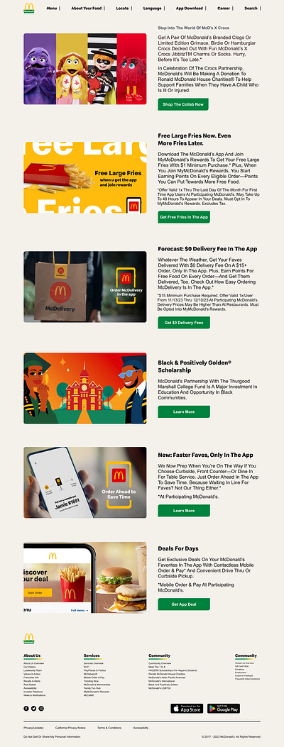 McDonald's Webpage designinspiration figma mcdonalds webpage ui ux webdesign webpage xd