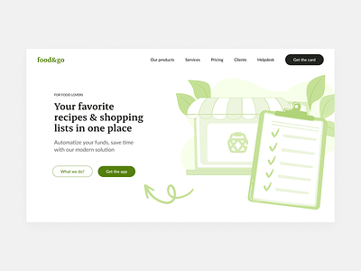 Food&go - landing page dailyui design desktop food recipes ui ui design webdesign website