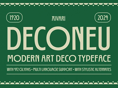 Deconeu Playful Art Deco Typeface aiyari art deco display modern typeface open type retro retro font trendy font typeface vintage vintage font