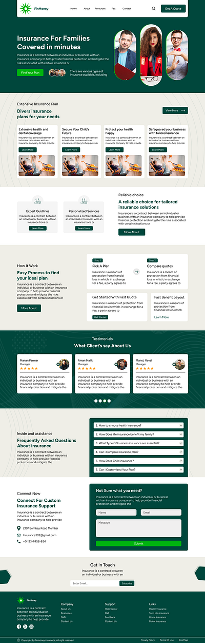 Insurance Webpage creativewebpage figma insurancewebpage ui ux webdesign xd