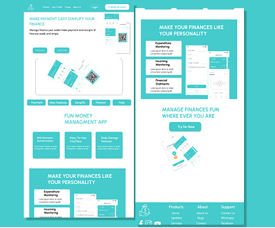 Finance Landing Page UI/UX Design banking website figma finance website insurance website stock market uiux wallet website website website re design