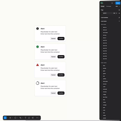 Adaptive Alert Notification Design in Figma branding design design system figma interface ui ui kit ux