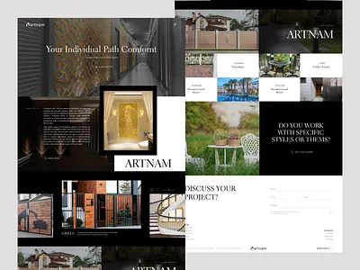 Artnam Landing Page Art Work Home Gate Garden etc. animation branding logo