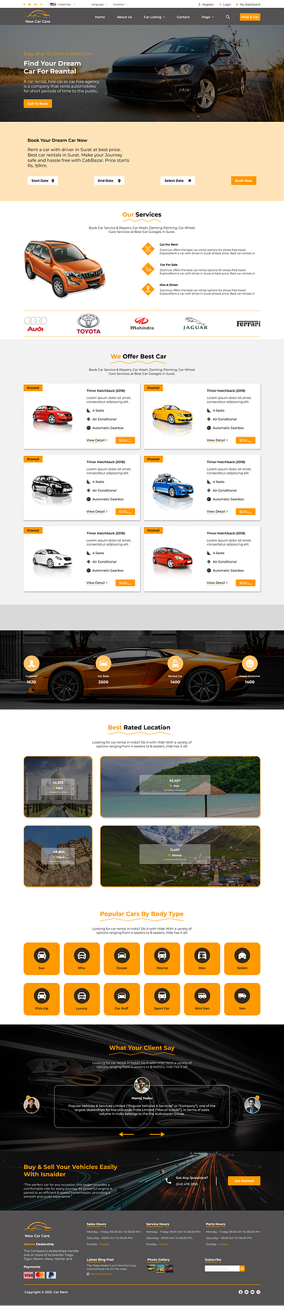 Car Rental Webpage carrentalwebpage creativewebpage designinspiration figma ui ux webdesign xd