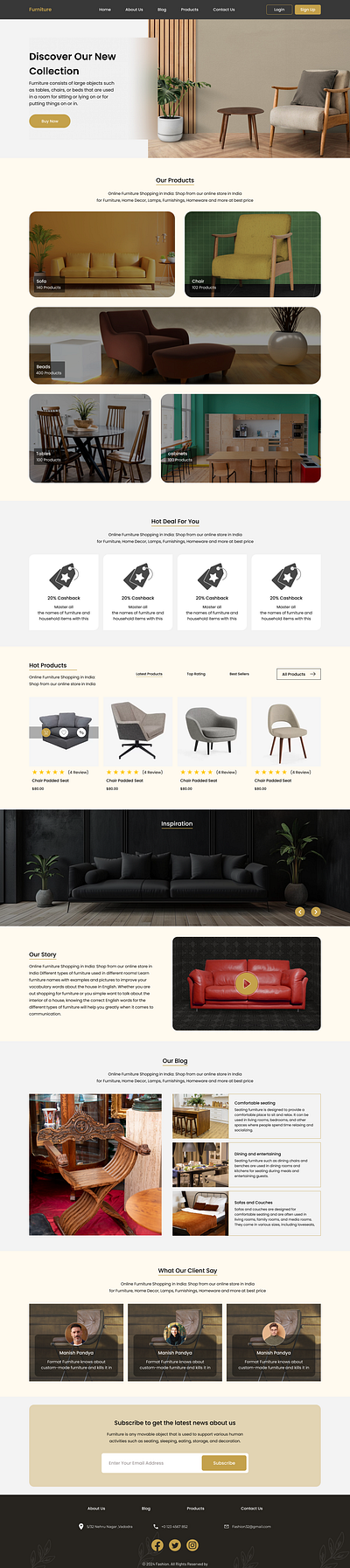 Furniture webpage designinspiration figma furniturewebpage ui ux webpage xd