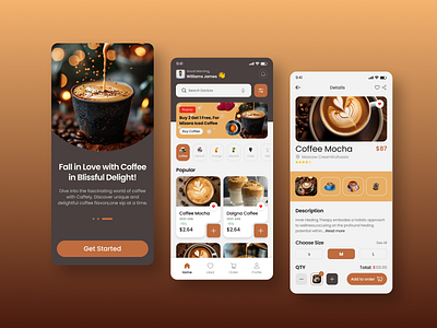 Coffee Shop mobile app android app app design figma design ios design landing page design mobile app design product design redesign responsive design screenshot design ui ui design ui ux design ux ux design web design website design