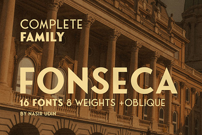 Fonseca ver.02 - 16 Fonts art deco art deco fonts branding culture geometric grotesque headline history logo magazine modern modern fonts packaging poster retro sans serif simple title travel vintage