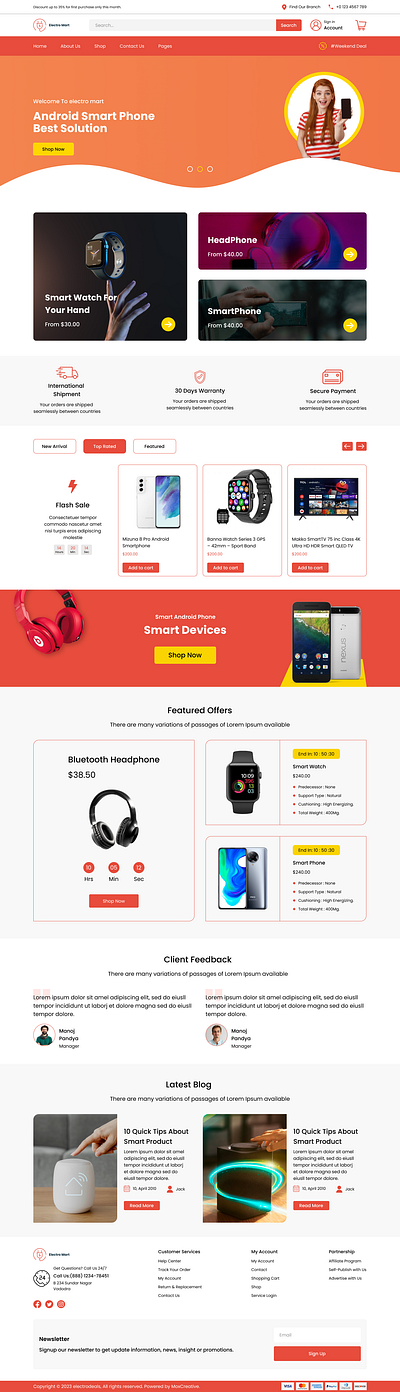 Electro Mart webpage creativewebpage electromartwebpage figma ui ux webdesign xd